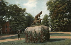 Indian Statue in Park Cooperstown, NY Postcard Postcard Postcard