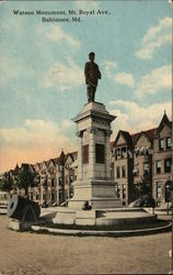 Watson Monument on Mt. Royal Ave. Postcard