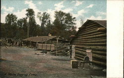 A Maine Logging Camp Postcard Postcard Postcard