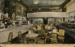 Giacomo Allegretti Co. - Louis XIV Candy Shop Chicago, IL Postcard Postcard Postcard