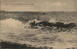 Surf Scene, North Scituate Beach Massachusetts Postcard Postcard Postcard