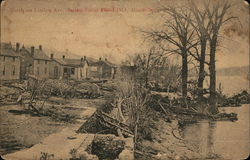 North on Linden Ave. During Great Flood 1913 Miamisburg, OH Postcard Postcard Postcard