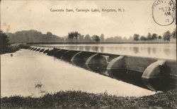 Concrete Dam at Carnegie Lake Kingston, NJ Postcard Postcard Postcard