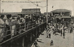 Watching Bathers, 4th Ave. Bathing Grounds Asbury Park, NJ Postcard Postcard Postcard