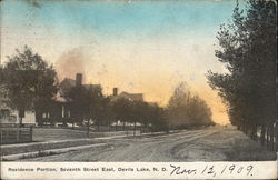 Residence Portion, Seventh Street East Devils Lake, ND Postcard Postcard Postcard