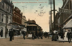 Yates Street East from Government Victoria, BC Canada British Columbia Postcard Postcard Postcard