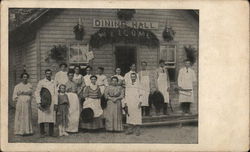 Waiters and Cooks Posing In Front of Dining Hall Postcard