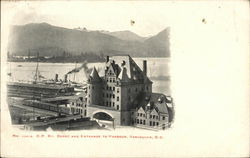 C.P.Rv. Depot and Entrance to Harbour Postcard