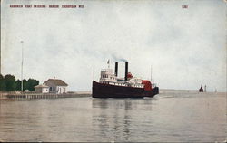 Goodrich Boat Entering Harbor Sheboygan, WI Postcard Postcard Postcard