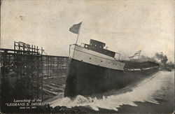 Launching of the "Legrand S. Degraff", June 1st, 1907 Steamers Postcard Postcard Postcard