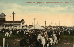 Cowboys and Cowgirls at Calgary Exhibition Alberta Canada Postcard Postcard Postcard