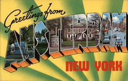 Greetings From Amsterdam, New York Postcard