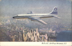 BOAC Jet Prop Britannia 312 Postcard