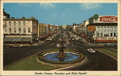 Dexter Avenue, Fountain and State Capitol Montgomery, AL Postcard Postcard Postcard