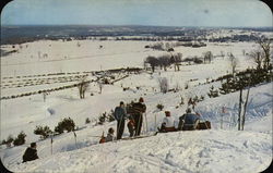 Skiers at Snow Ridge Postcard