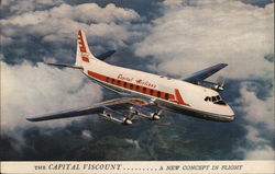 The Capital viscount...A New Concept in Flight Aircraft Postcard Postcard Postcard