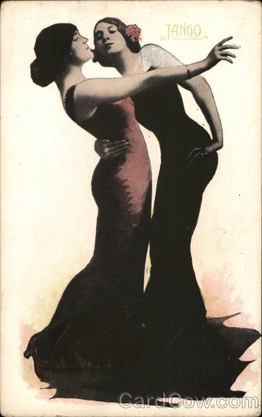 Two Women Dancing Tango Postcard