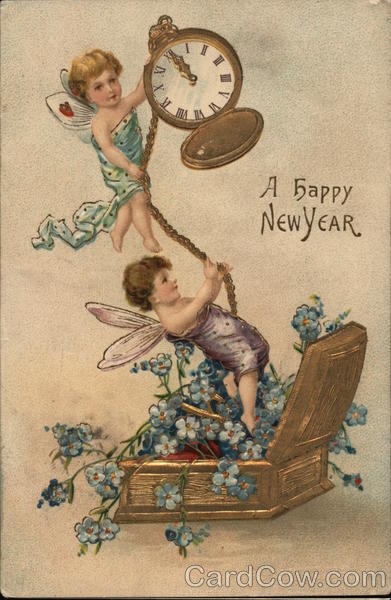 A happy New Year Angels & Cherubs Postcard