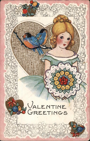 Valentine Greetings Women Postcard