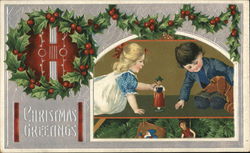 Christmas Greetings Children Postcard Postcard Postcard