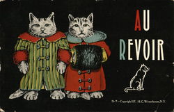 Au Revoir Cats Postcard Postcard Postcard