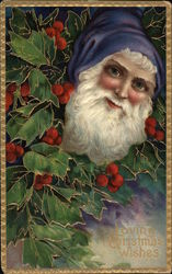 Loving Christmas Wishes - Santa Purple Robe Santa Claus Postcard Postcard Postcard