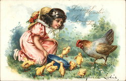 Loving Easter Greetings With Children Postcard Postcard Postcard