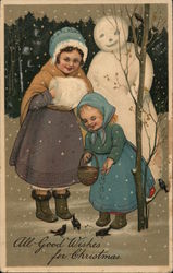 All Good Wishes for Christmas Snowmen Postcard Postcard Postcard