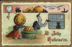 A Jolly Halloween - Pumpkin Dunking Postcard Postcard Postcard