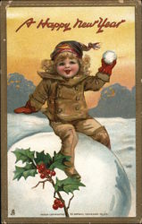 A Happy New Year Children Postcard Postcard Postcard