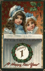 A Happy New Year, January 1 Postcard