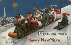 Wishing You A Happy New Year Bernhardt Wall Postcard Postcard Postcard