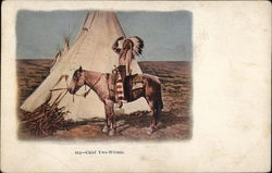 Chief Two-Whistle Native Americana Postcard Postcard Postcard