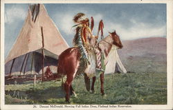 Duncan McDonald Showing Full Indian Dress Postcard