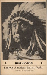 Famous American Indian Series - Red Cloud Native Americana Postcard Postcard Postcard