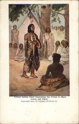 Yellept Indian Chief Counciling the Tribes to Meet Lewis and Clark Postcard