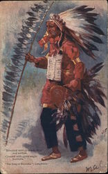 Indian Chief Native Americana Postcard Postcard Postcard