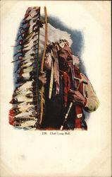 Chief Long Bull Native Americana Postcard Postcard Postcard