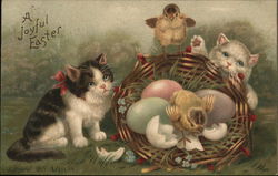 A Joyful Easter With Chicks Postcard Postcard Postcard