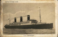 United States lines S. S. Leviathan Postcard