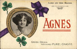 Names and Their Meaning - Agnes Postcard Postcard Postcard