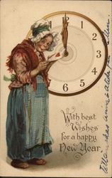 "With Best Wishes For A Happy New Year" Postcard