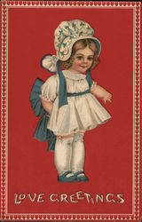 "Love Greetings" Children Postcard Postcard Postcard