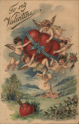 To My Valentine Cupid Postcard Postcard Postcard