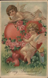 To My Sweetheart Cupid Postcard Postcard Postcard