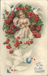 To my Valentine Cupid Postcard Postcard Postcard