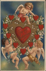 To My Valentine Hearts Postcard Postcard Postcard