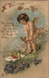 St. Valentine Greets You Cupid Postcard Postcard Postcard