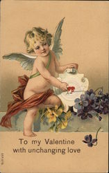 To My Valentine With Unchanging Love Cupid Postcard Postcard Postcard