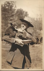 Ranger Feeding Baby Bear, Yosemite National Park Postcard